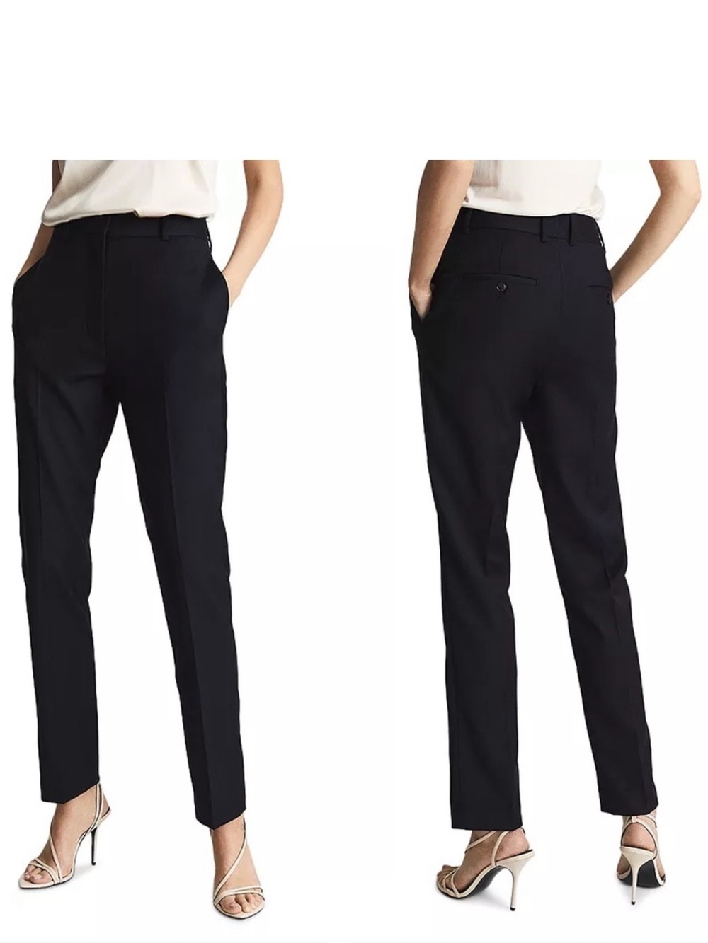 Reiss Haisley Dark Navy wool Textured Dress Pants size 8